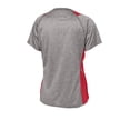 thumbnail image 6 of Sport-Tek Ladies Heather Colorblock Contender V Neck Tee-4XL (Vintage Heather/ True Red), 6 of 6