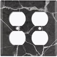 thumbnail image 3 of Metal Light Switch Plate Outlet Cover (Image of Marble Black MAR004), 3 of 13