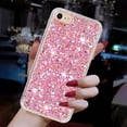 thumbnail image 3 of For iPhone 7 / 8 / SE 2022 & 2020 Case,Cute Glitter Bling Twinkle Stardust with Drop Protection Shockproof Soft TPU Slim Flexible Phone Case Girls/Women Protective case for iPhone 7/8/SE,Pink, 3 of 6