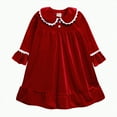 thumbnail image 2 of KPOPLK Toddler Girls Long Sleeve New Christmas Bathrobe Velvet Sleepdress Dress Dress for Kids Babys Clothes(Style4-Red,2-3 Years), 2 of 8