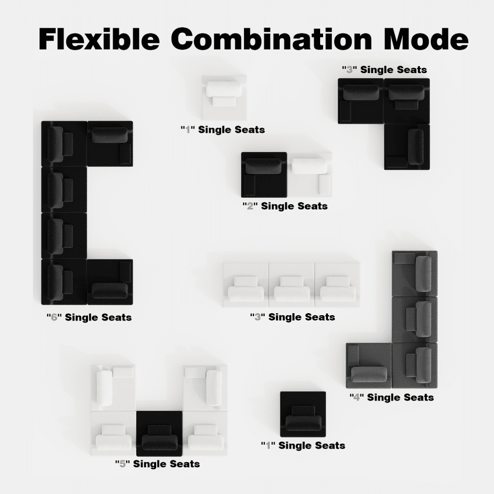 Homy Casa Oversized Boucle Modular Sectional Sofa, Luxury Foam-Filled Floor Couch