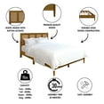 thumbnail image 3 of Home Design Skokie Twin Platform Bed Frame with Rattan-Embellished Headboard and Full Slat System, Brown, Easy Assembly, 3 of 12