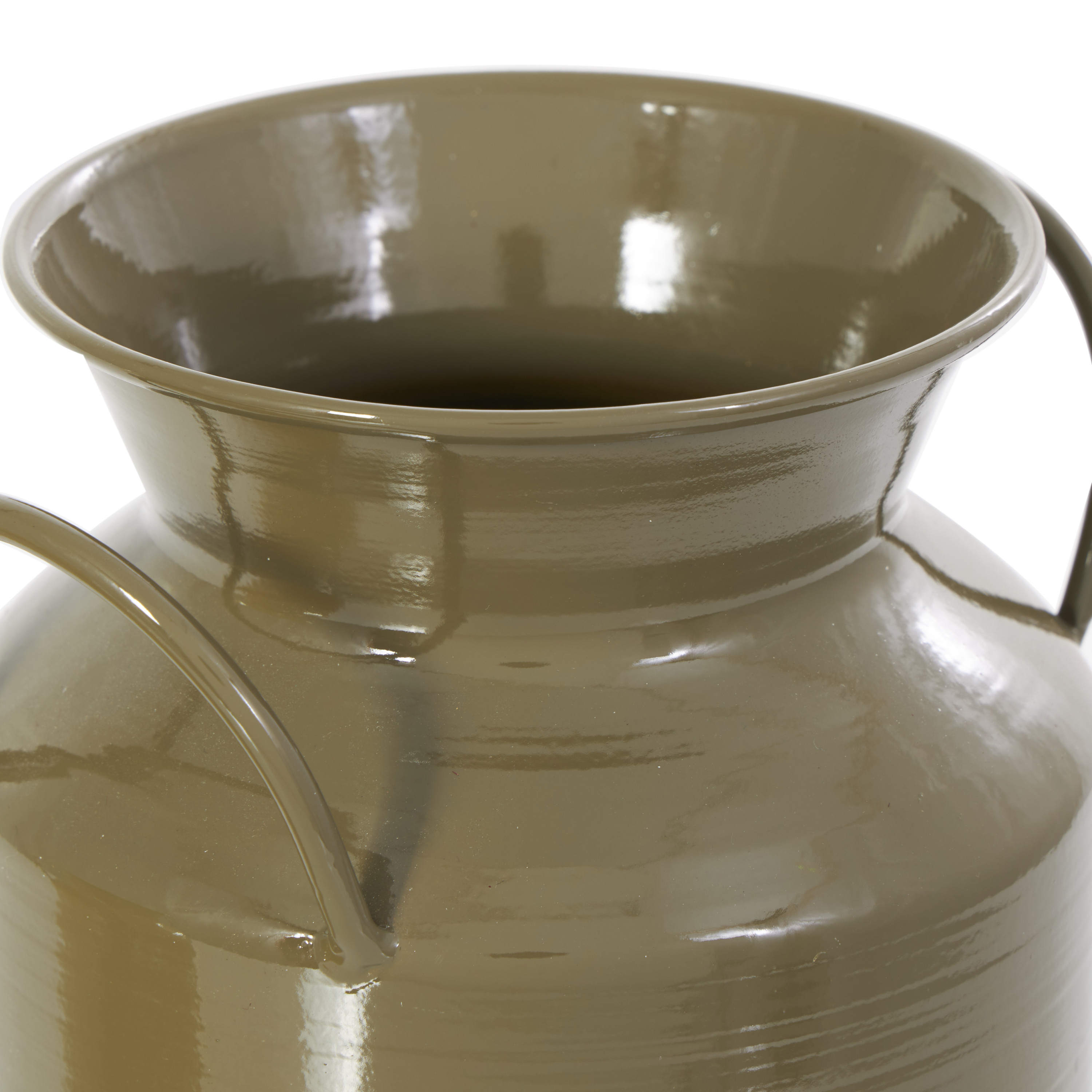 DecMode 8", 8"H Jug Multi Colored Metal Vase with Handles, Set of 2
