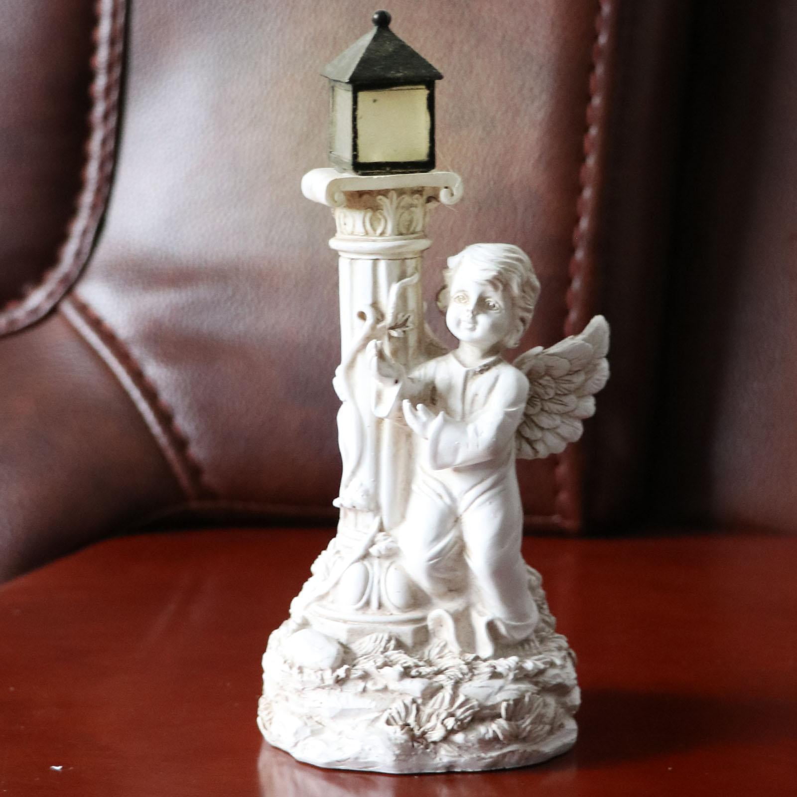 Axioma Vivid Roman Pillar Angel Figurine Waterproof Greek Column Statue Resin Sculpture Crafts Outdoor Indoor Tabletop Garden Patio Yard Decor Ornament Gift