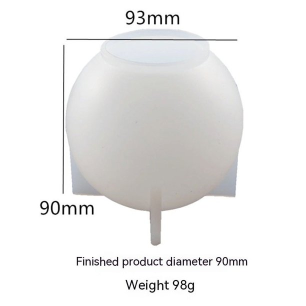 Moldes de resina esférica de silicona, moldes de silicona con formas de bolas sin costuras 3D para fundición de resina, moldes de resina epoxi de globo para decoración del hogar(Blanco)(1 pi