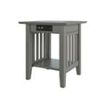 thumbnail image 2 of AFI Mission Solid Wood End Table with Built-In Charging Station, Grey, 2 of 5