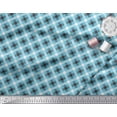 thumbnail image 3 of Soimoi Blue Cotton Voile Fabric Diagonal Check Print Fabric by Yard 42 Inch Wide, 3 of 3