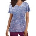 thumbnail image 2 of Fiudx Camisetas para Mujer Top de Trabajo Informal con Cuello En V y Manga Corta Estampado a La Moda para Mujer, 2 of 4