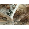 thumbnail image 3 of Ambesonne Tan Quilted Bedspread Set 3 Pcs, Botanical Elements Paint Print, King Size, Ecru Reseda Green and Beige, 3 of 4