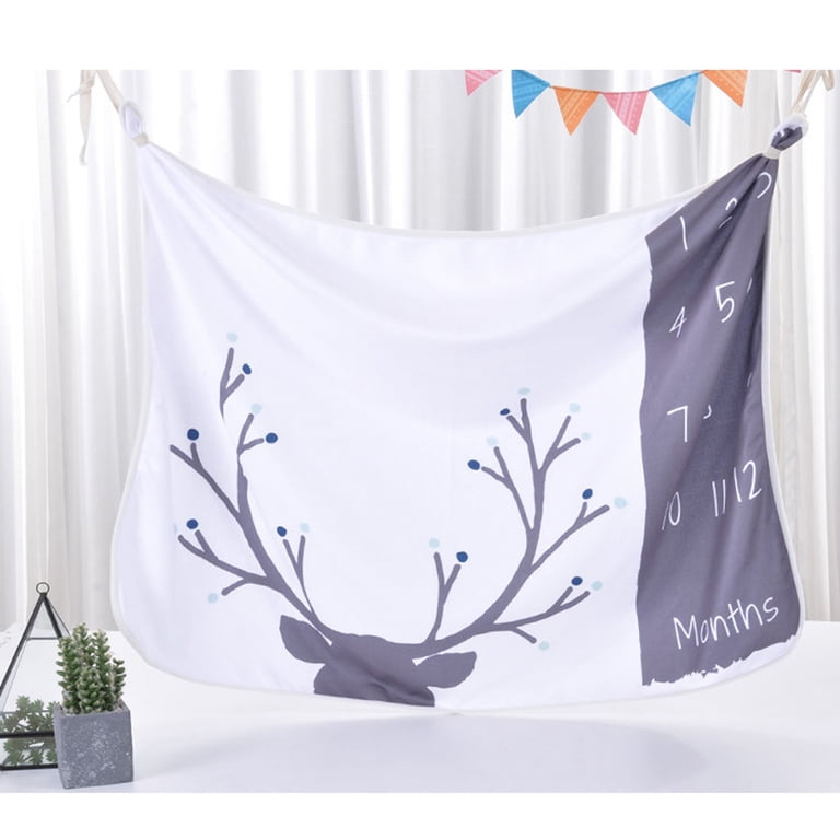 Personalized Baby Milestone Blanket - 47x47 Inch, Soft Polyester, Photo Prop & Swaddle Blanket