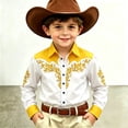 thumbnail image 2 of VOUZZA Boys 3D Western Cowboy Shirt Classic Rodeo Frontier Theme Printed Long Sleeve Button Down Collared Casual Blouse for Kids Ages 4-13, 2 of 4