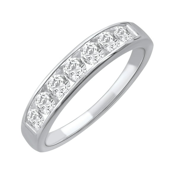 1/2 Carat Channel Set Diamond Wedding Band Ring in 14K White Gold (Ring Size 6.25)