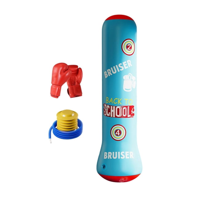 Niños Bolsa de puñetazo divertido Equipo de boxeo para kickboxing practicando karate Guante de bomba azul