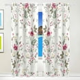 thumbnail image 5 of Coolnut Window Curtains Floral Flowers Thermal Insulated Blackout Grommet Printed Window Treatment Drapes - 84x55 in - Polyester 2 Panels, 5 of 5