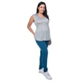 thumbnail image 3 of Blusa Maternidad Rayada Fresca Cómoda Ropa Embarazo Blusa Suave Mujer Sin Mangas Casual Color Gris, 3 of 5