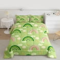 thumbnail image 2 of Feelyou Child Cartoon Rainbow Full Size Comforter Sets, Cloud Sun Green Bedding Sets, 3pcs, 2 of 8