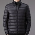 thumbnail image 4 of Men Ultra Light Packable Down Cotton Coat Jacket Solid Color Long Sleeve Top, 4 of 8
