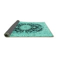 thumbnail image 2 of Ahgly Company Indoor Rectangle Medallion Turquoise Blue Traditional Area Rugs, 2' x 5', 2 of 4