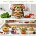 thumbnail image 6 of 36 Pcs Glass Food Storage Containers with Tempered Lids Set, Borosilicate Oven-Safe(-4°F~950°F), Airtight Meal Prep Lunch Box Containers (18 Containers & 18 Lids), Green, 6 of 7