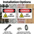 thumbnail image 3 of (2 Pack) Hot Surface OSHA Danger Sign 18 Inch X 12 Inch Indoor / Outdoor Rust-Free Aluminum Metal Signs for Workplace, Workshop, and Construction Site, Made in the USA, 3 of 8