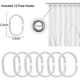 thumbnail image 4 of Ombre Grey Shower Curtain for Bathroom with Hooks Extra Long Shower Curtain Set Stripe Bath Curtains Decorative White Shower Curtains Water Repellent Washable, 72x84, 4 of 6