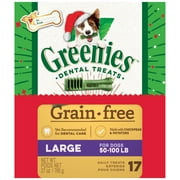 (6 pack) (6 Pack) GREENIES Holiday Limited Edition Packaging Grain Free Large Dog Dental Treats, 17-Count, 27 oz. Box