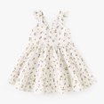 thumbnail image 2 of Fesfesfes Toddler Summer Dresses Vacation Dress for Girls Retro Baby Print Sleeveless Round Neck Sundress for Comfortable and Versatile Outfits(White,4 Years), 2 of 4