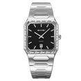 thumbnail image 2 of Reloj de cuarzo para hombre con indicador de fecha – Reloj de pulsera de acero inoxidable para negocios, resistente al agua para uso diario, reloj analógico de moda para la oficina o uso casual., 2 of 6