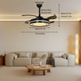 thumbnail image 3 of TFCFL 42'' Moderm Ceiling Fan Light Retractable Fan Chandelier 3 Colors Dimmable LED Lamp 6 Speed W/ Remote, 3 of 19