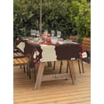 thumbnail image 3 of Outdoor Tablecloth with Umbrella Hole for Patio/Picnic/Party/Camping, Japanese Style Waterproof Table Cloth Rectangle Table Cover Washable, Modern Cranes Cherry Flower Wave Brown (60"x 120"), 3 of 8