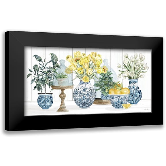 Jacobs, Cindy 14x9 Black Modern Framed Museum Art Print Titled - Chinoiserie Lemon Set