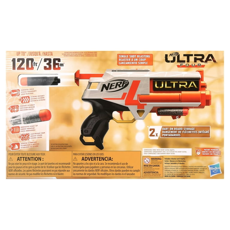 Nerf Ultra Four Blaster, Includes 4 Official Nerf Darts 
