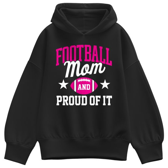 Instant Message - Football Mom Proud of It Women's Oversized Fleece Hoodie Sweatshirt