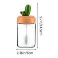 thumbnail image 3 of PPgejGEK Cactus Shape Glass Spice Jar, Transparent Sealed Seasoning Container with Large Opening, Kitchen Pantry Organizer for Salt Pepper Herbs, 3 of 6