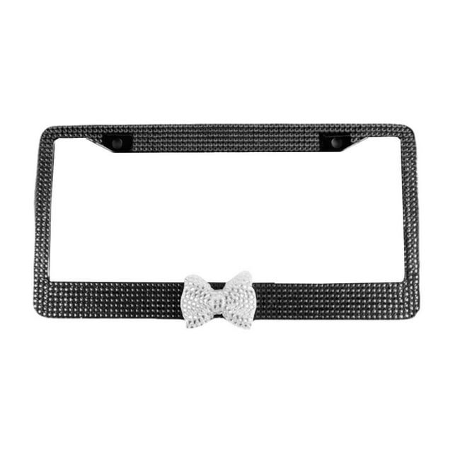 Cadre de Plaque d'Immatriculation en Acier Inoxydable avec Strass Installation Facile Résistant à la Corrosion