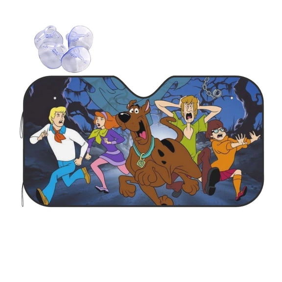 Front Windshield Sun Shade Scooby-Doo Folding Shield UV Ray Blocks Visor Protector for Car Truck SUV Medium