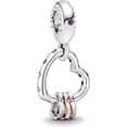 thumbnail image 1 of Abalorio Charm Dije 100% plata de ley 925 Corazón con 3 corazones chicos, 1 of 2