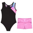thumbnail image 4 of Alvivi Gymnastics Leotards for Girls Kids Sleeveless Printed Biketard with Shorts Athletic Trackusit Zebra 6, 4 of 5