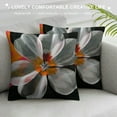 thumbnail image 3 of Creowell Throw Pillow Cover, Gray 1950S Retro Floral Pattern 1960S Collection Abstract Grey Red Pink Orange Black on White Beautiful Cushion Case for Sofa Couch White, 3 of 5
