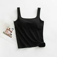 thumbnail image 3 of Fanxing Camisole Tops for Women Built in Bra Tank Tops for Women 2025 Bras No Underwire Yoga Tops Workout Sports Padded Cami Black,L, 3 of 5