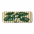 thumbnail image 1 of Tropical Computer Mouse Pad, Hawaiian Monstera Leaves on a Background of Vertical Stripes, Rectangle Non-Slip Rubber Mousepad Large, 31" x 12" Gaming Size, Pale Coffee Hunter Green, by Ambesonne, 1 of 2