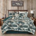 thumbnail image 2 of Chezmoi Collection Tahoe 7-Piece North Lake Motif Comforter Set, Multicolor Blue Green Brown Black Printed Washed Cabin Lodge Microfiber Bedding, Queen, 2 of 9