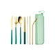 thumbnail image 2 of Juego de cubiertos portátiles de acero inoxidable de 7 piezas con palillos, cuchara, cuchillo, tenedor y pajita, con estuche de almacenamiento, para acampar al aire libre., 2 of 5