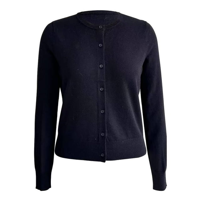 Suéter George para Mujer, con Botones Cuello Redondo Tela Rib Negro Talla EG