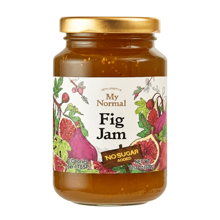 My Normal No Sugar Fig Jam Diabetic-Friendly, Fig 50% Fruit Jelly with Allulose, Keto & Zero Sugar Jam, Only 4 Ingredients, No Artificial Additives (320g, 11.28 oz)