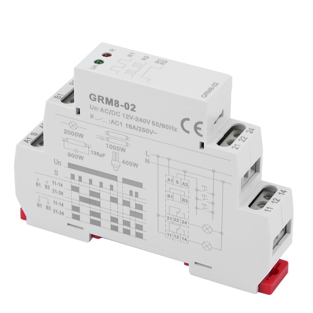 12-240V GRM8-02 Electronic Latching Relay, Electronic Impulse Relay, Durable For Industry Controlling Line