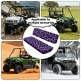 thumbnail image 5 of ZIATUBLES Deep Violet Leopard Print UTV Seat Covers 2 Pack, Waterproof Polyester Replacement Front Bench Seats Covers, Wear-Resistant UTV Outdoor Accessory Part for Kawasaki Mule, 5 of 8