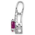 thumbnail image 2 of Finest Gold 14K White Gold Diamond & Oval .50 Ruby Pendant, 2 of 4