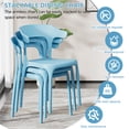 thumbnail image 6 of VECELO Stackable Patio Dining Chair Set of 4, Outdoor/Indoor Dining Chairs for Restaurant, Poolside and Garden, No Assembly, Blue, 6 of 14