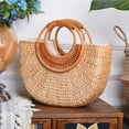 thumbnail image 4 of lionlar Made Straw Tote Bag, Large Capacity Round Round Handle, Casual Shape Bag, Rattan L, 4 of 9